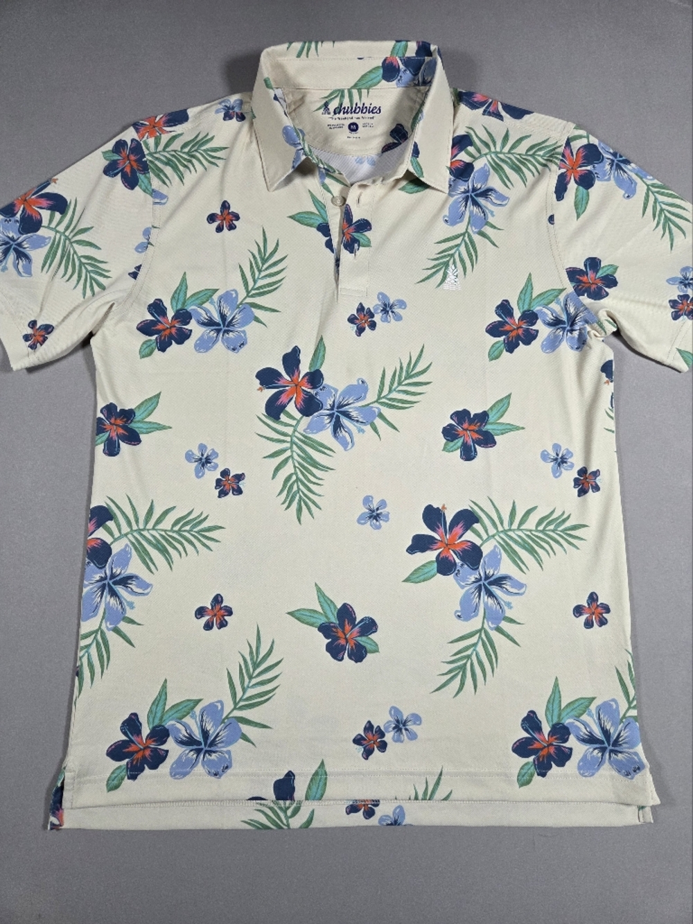 Chubbies Mens Floral Performance Polo Shirt Size Medium